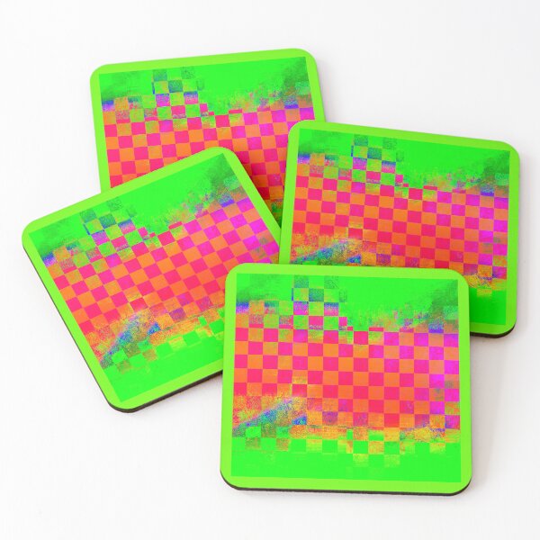 Item preview, Pixel - Colorful Checkered Neon - Pattern Checks designed and sold by MyREDBlack.
