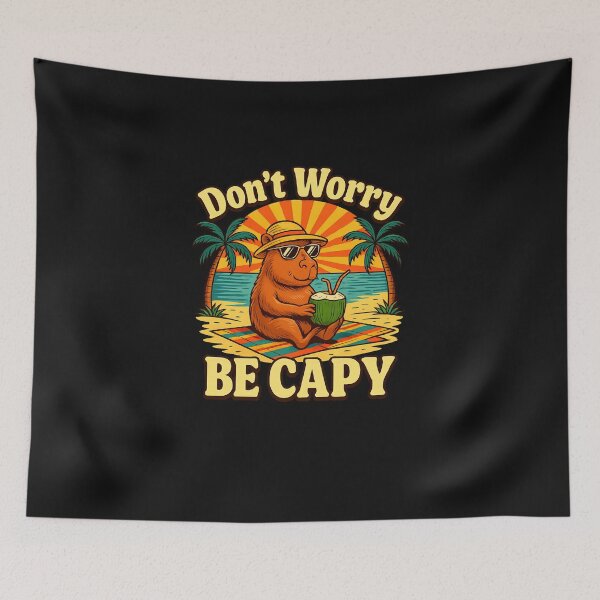 Item preview, Don’t Worry Be Capy Funny Summer Beach Vibes Capybara designed and sold by TalalosART.