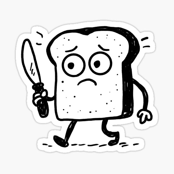 Item preview, Nervous Bread Slice Holding Knife Meme designed and sold by wrestletoys.