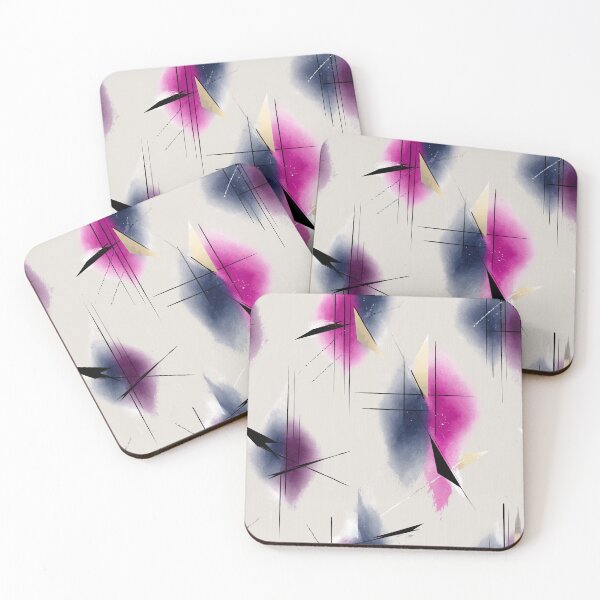 Item preview, Ethereal Brushstrokes and Angles in Magenta, Navy, and Gold designed and sold by Moisky Patterns.