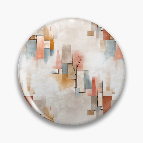 Item preview, Ethereal Architectural Blocks with Coral, Blue, and Beige Tones designed and sold by Moisky Patterns.