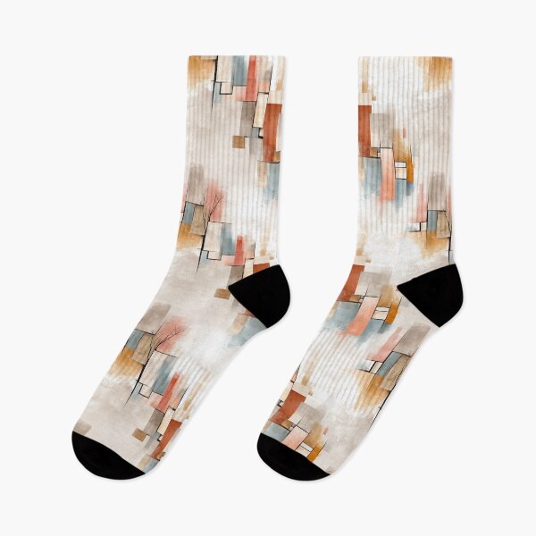 Item preview, Ethereal Architectural Blocks with Coral, Blue, and Beige Tones designed and sold by Moisky Patterns.