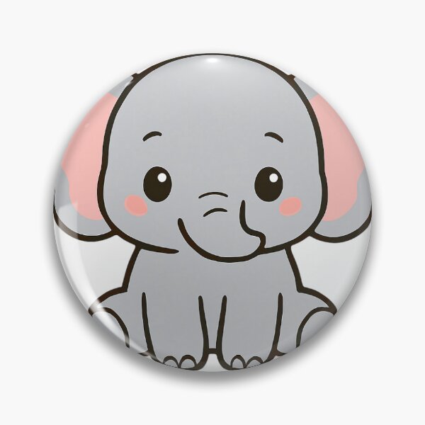 Item preview, Adorable Baby Elephant – Kawaii Cartoon Animal Art designed and sold by Greywolfbazaar.