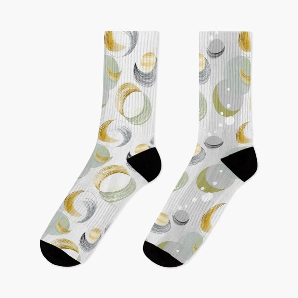 Item preview, Ethereal Crescent Moons with Gold, Gray, and Sage Circles designed and sold by Moisky Patterns.