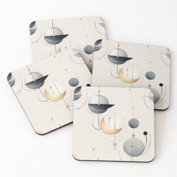 Item preview, Ethereal Celestial Orbits with Gold, Gray, and Black Moons designed and sold by Moisky Patterns.
