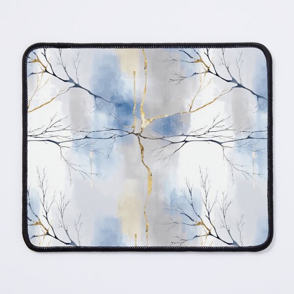 Item preview, Ethereal Branch Networks with Blue, Gold, and Mist Tones designed and sold by Moisky Patterns.