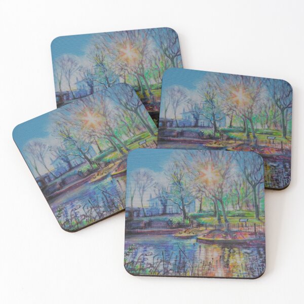Item preview, Golden Melodies - Sunlit ripples and Mansion House reflections in  Victoria Park duck pond  designed and sold by LittleLiz.