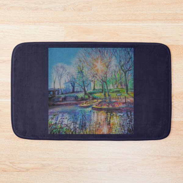 Item preview, Golden Melodies - Sunlit ripples and Mansion House reflections in  Victoria Park duck pond  designed and sold by LittleLiz.