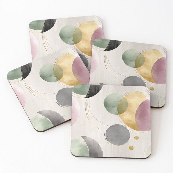Item preview, Ethereal Overlapping Circles with Gold, Sage, and Mauve Tones designed and sold by Moisky Patterns.