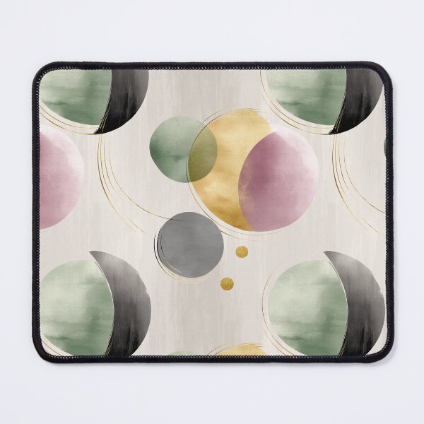 Item preview, Ethereal Overlapping Circles with Gold, Sage, and Mauve Tones designed and sold by Moisky Patterns.