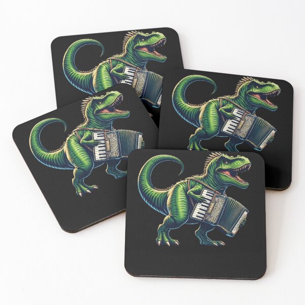 Item preview, Dinosaur Playing Accordion Player Accordionist designed and sold by Kimberley King Art  King Art.
