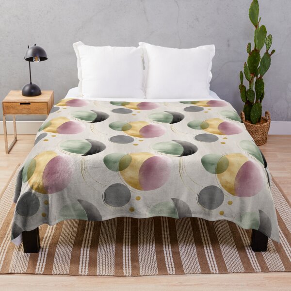 Item preview, Ethereal Overlapping Circles with Gold, Sage, and Mauve Tones designed and sold by Moisky Patterns.