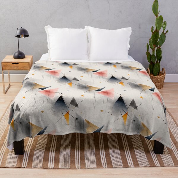Item preview, Ethereal Angular Mesh with Ochre, Coral, and Charcoal Tones designed and sold by Moisky Patterns.