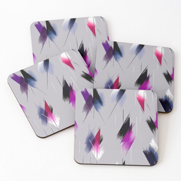 Item preview, Ethereal Brushstroke Angles with Magenta, Black, and Gray Layers designed and sold by Moisky Patterns.