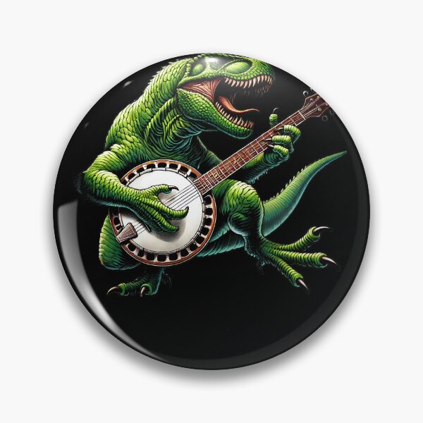 Item preview, Dinosaur Playing Banjo Player Banjoist designed and sold by Kimberley King Art  King Art.