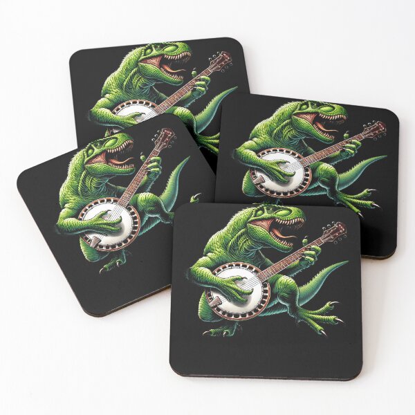 Item preview, Dinosaur Playing Banjo Player Banjoist designed and sold by Kimberley King Art  King Art.