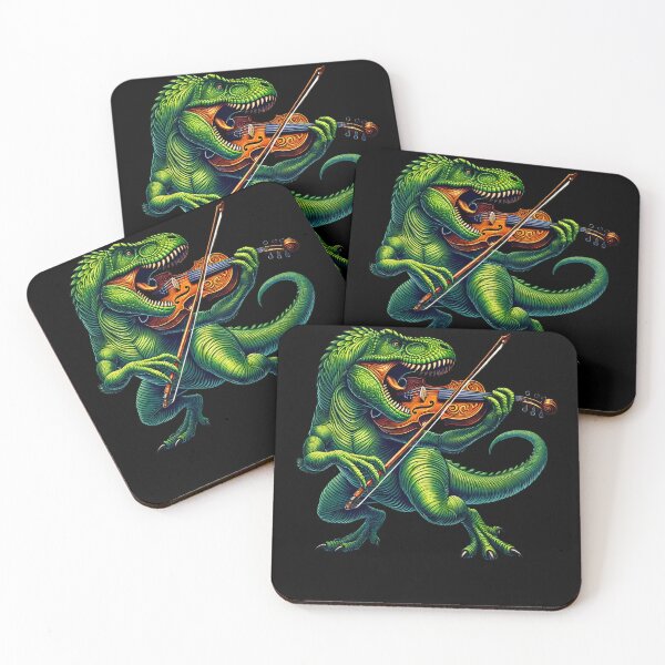 Item preview, Dinosaur Playing Fiddle Player designed and sold by Kimberley King Art  King Art.