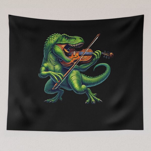 Item preview, Dinosaur Playing Fiddle Player designed and sold by Kimberley King Art  King Art.