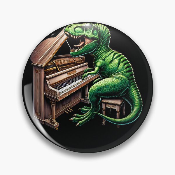 Item preview, Dinosaur Playing Piano Player Pianist designed and sold by Kimberley King Art  King Art.
