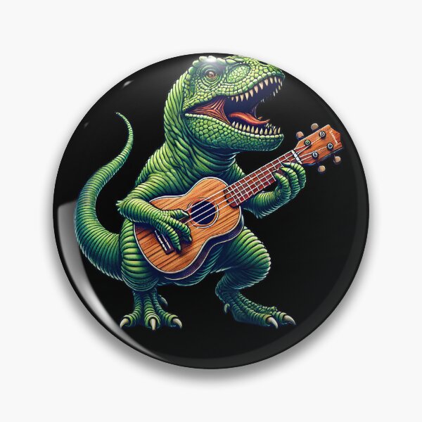 Item preview, Dinosaur Playing Ukulele Player Ukulelist designed and sold by Kimberley King Art  King Art.