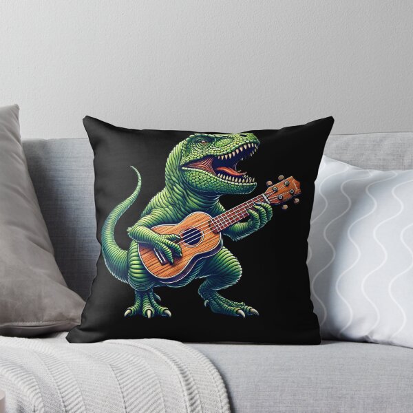Item preview, Dinosaur Playing Ukulele Player Ukulelist designed and sold by Kimberley King Art  King Art.