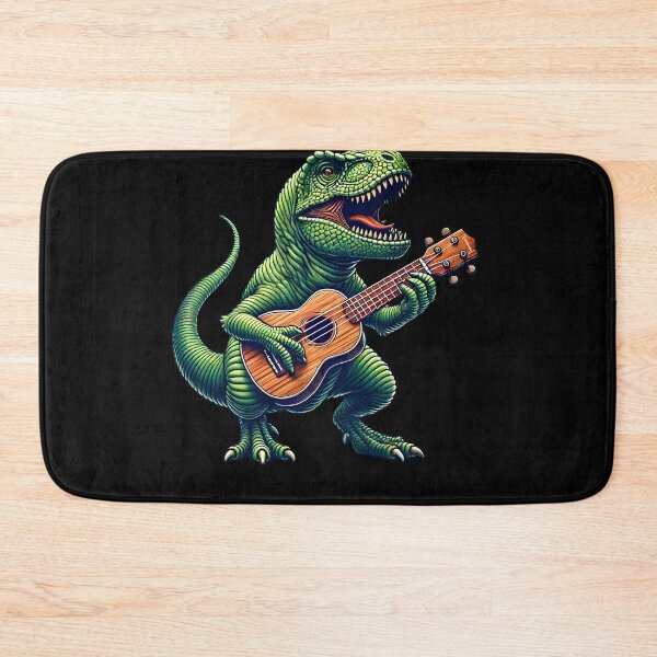 Item preview, Dinosaur Playing Ukulele Player Ukulelist designed and sold by Kimberley King Art  King Art.