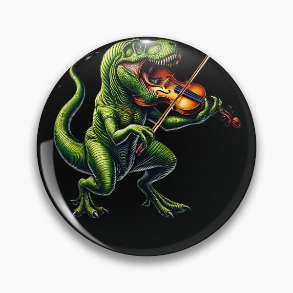 Item preview, Dinosaur Playing Violin Player Violinist designed and sold by Kimberley King Art  King Art.
