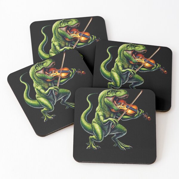 Item preview, Dinosaur Playing Violin Player Violinist designed and sold by Kimberley King Art  King Art.