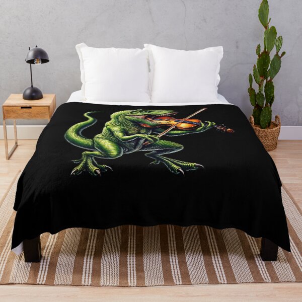 Item preview, Dinosaur Playing Violin Player Violinist designed and sold by Kimberley King Art King Art.