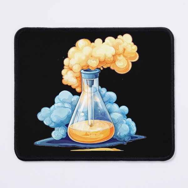 Item preview, Colorful laboratory flask emits vibrant steam while showcasing a chemical reaction designed and sold by Ms. Iryna.