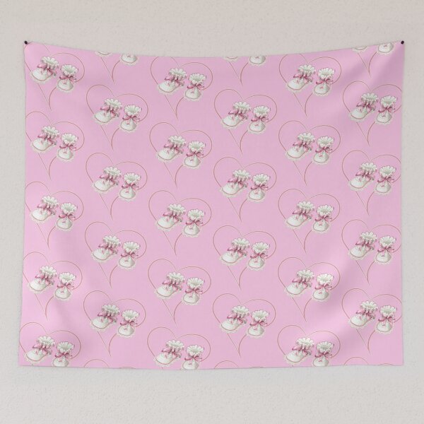 Item preview, Pink heart with baby shoes for girls designed and sold by MyREDBlack.