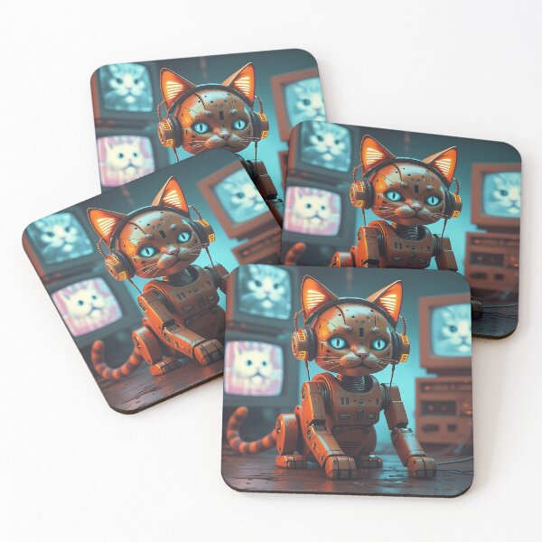 Item preview, Retro robot cat designed and sold by Zazeyy.