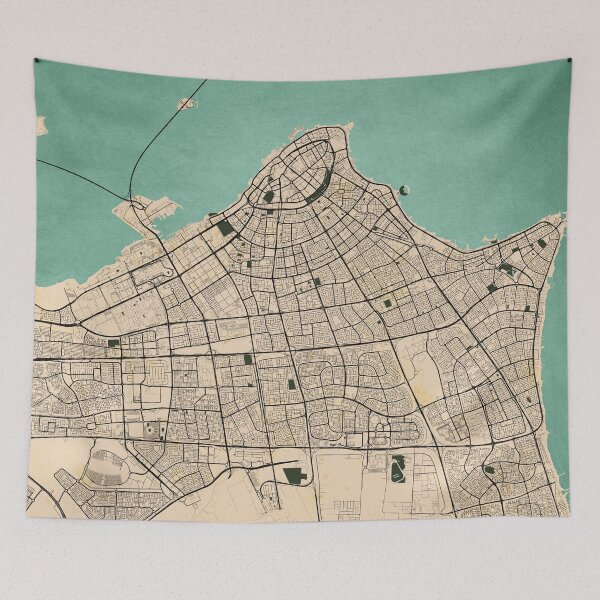 Item preview, Kuwait City Map - Vintage designed and sold by deMAP.