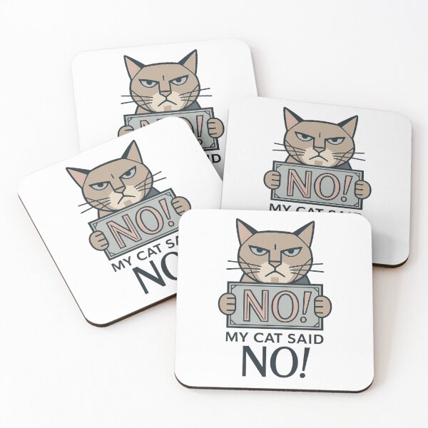 Item preview, NO, My Cat Said NO – Humorous Card for Cat Lovers – Cozy Home Decor Design designed and sold by JustMeditateIt.