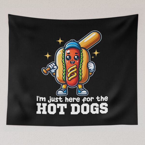 Item preview, I'M JUST HERE FOR THE HOT DOG - BASEBALL GIFT designed and sold by KEF Custom.