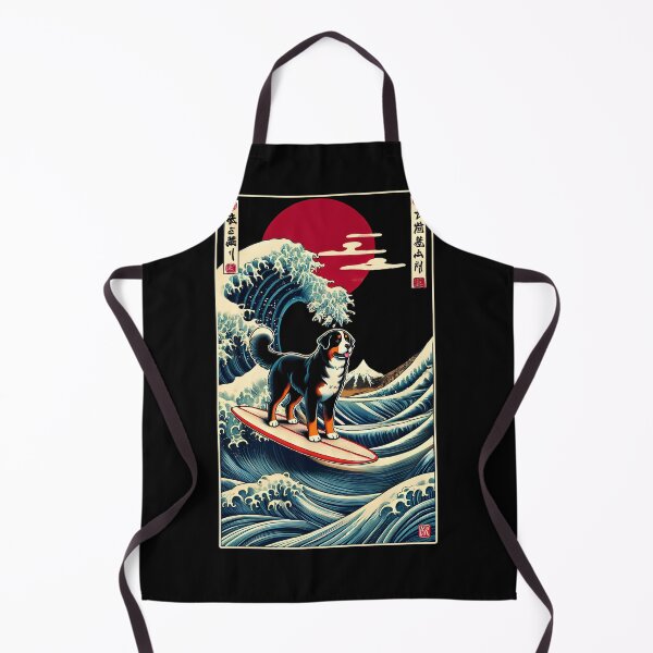 Artikelvorschau, Berner Sennenhund Kanagawa Wave Surf Surfbrett Japanische Kunst Hundeliebhaber entworfen und verkauft von Kimberley King Art King Art.