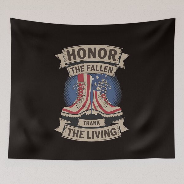 Item preview, Honor The Fallen Thank The Living Memorial Day Veterans designed and sold by MAKOPOKOShop.