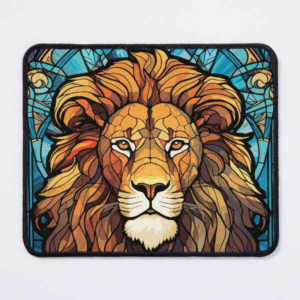 Item preview, Majestic Lion in Stained Glass – Strength and Nobility designed and sold by SuperNovaDesigns.