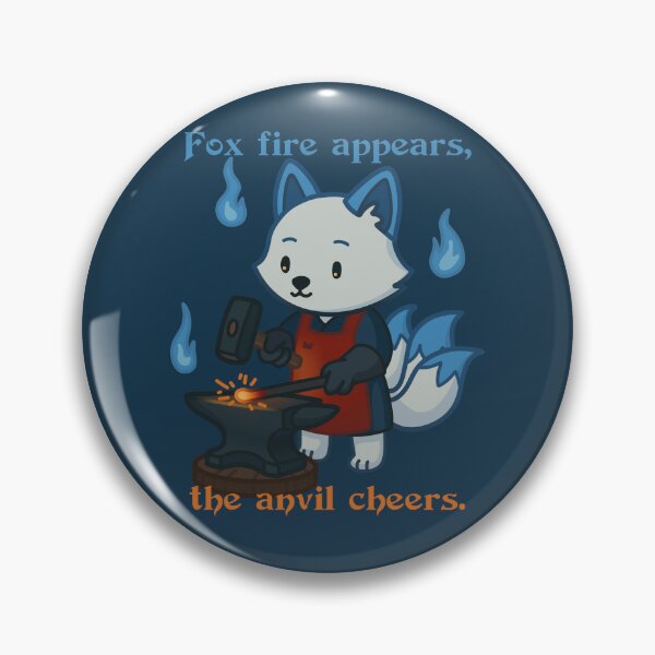 Item preview, Cute Blacksmith Kitsune fox forging arrowheads. designed and sold by FoxForge.