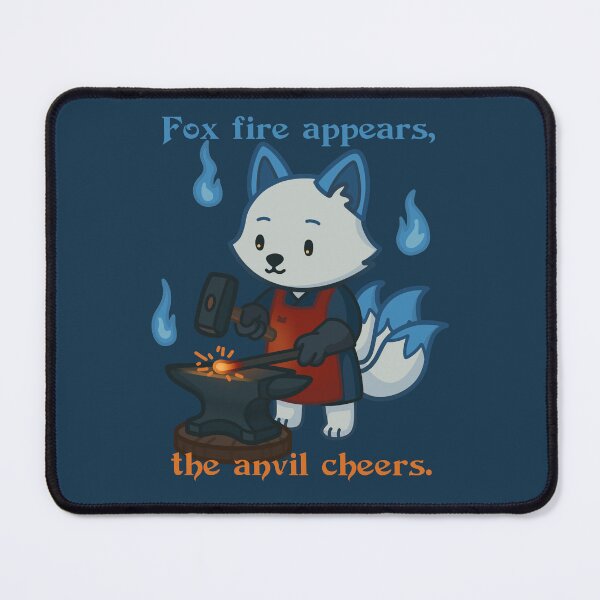 Item preview, Cute Blacksmith Kitsune fox forging arrowheads. designed and sold by FoxForge.
