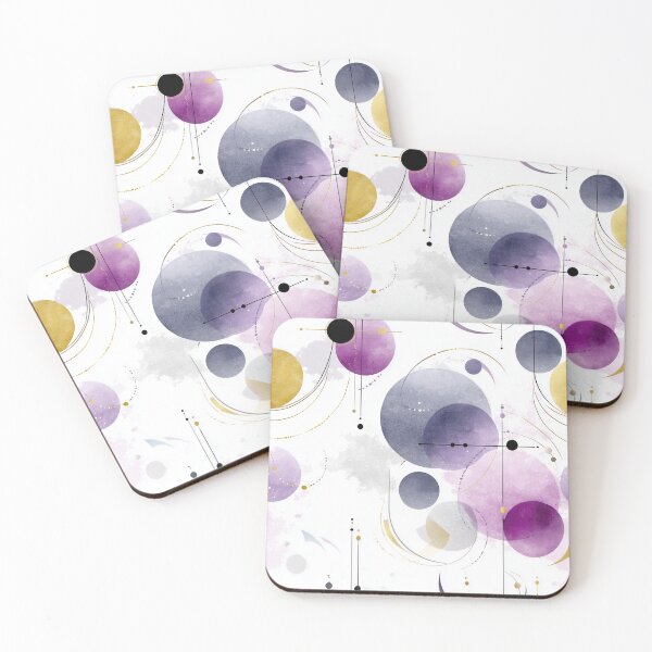 Item preview, Ethereal Orb Harmony with Gold, Purple, and Gray Circles designed and sold by Moisky Patterns.