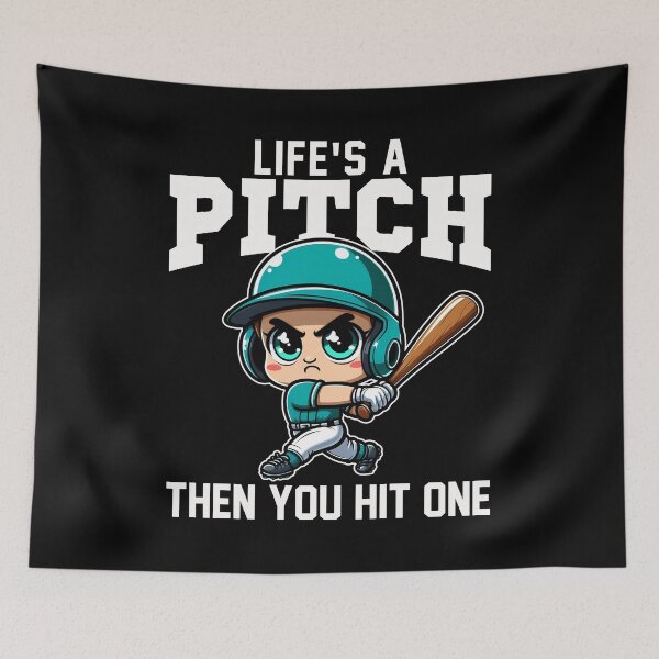 Item preview, LIFE'S A PITCH THEN YOU HIT ONE - BASEBALL GIFT designed and sold by KEF Custom.