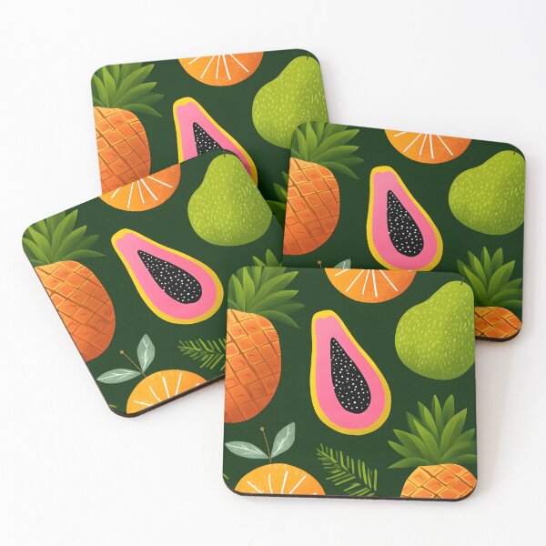 Item preview, Colorful Papaya Fruit pineapples Pattern Vibrant Tropical Summer Art designed and sold by Nalinthip.
