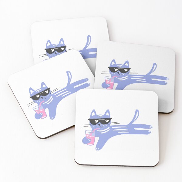 Item preview, Purple cat with pink soda designed and sold by artful-meows.