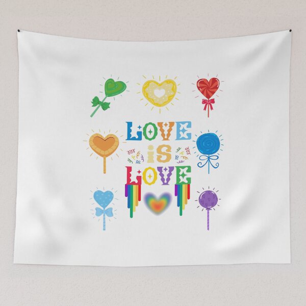 Item preview, Love is Love – Colorful Candy Heart Rainbow designed and sold by ZerotwoStudio.