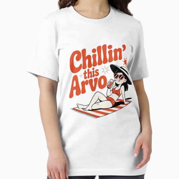 Item preview, Relaxed Beach Cartoon Featuring Aussie Slang Phrase designed and sold by safary248.