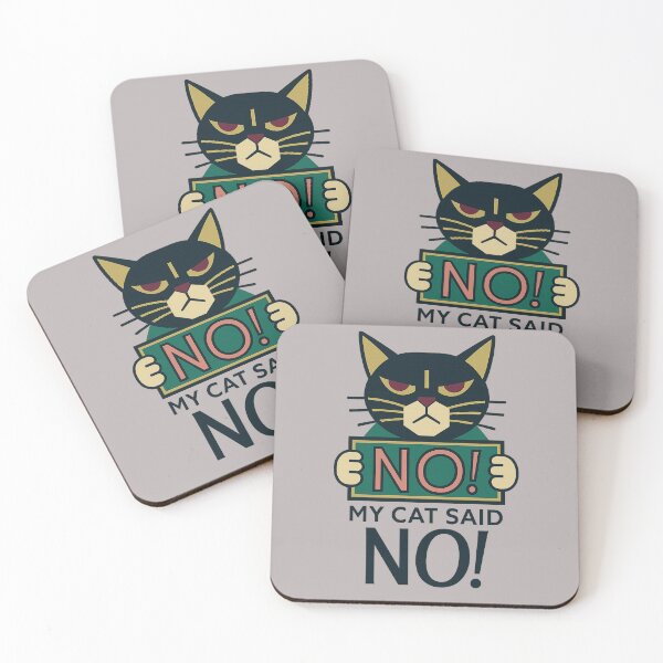 Item preview, NO, My Cat Said NO – Humorous Greeting Card for Cat Lovers – Quirky Introvert Vibe designed and sold by JustMeditateIt.