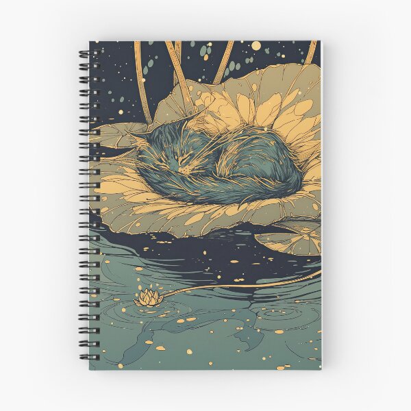 Item preview, Sleeping Cat on a Floating Flower designed and sold by TeeTribeWear.