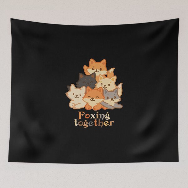 Item preview, Foxing together! A mountain of cute foxes. designed and sold by FoxForge.