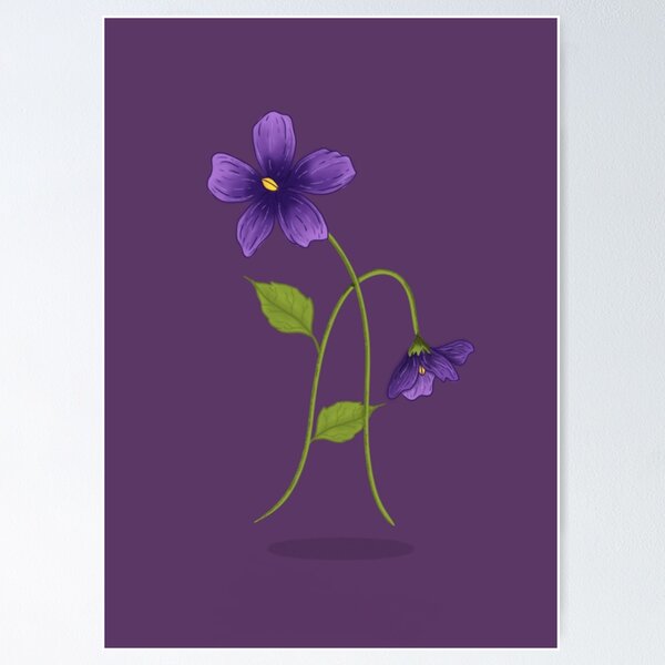 Item preview, Violet Flower Art – Elegant Botanical Design designed and sold by Live_With_Suzy.